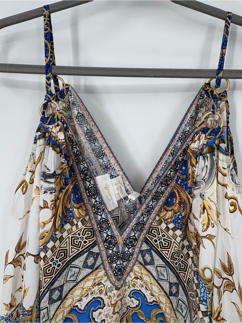 Camilla Silk Make Me Your Mosaic Ring Detail Strap Dress One Size Crystals $799 - Picture 12 of 16